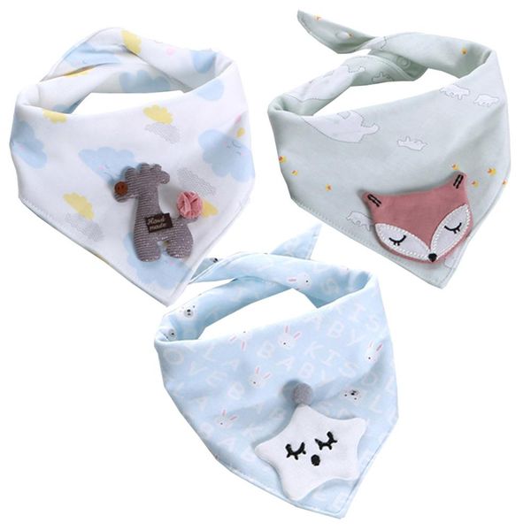 

3pcs lot special baby bibs boy girl bandana cotton absorb bib burp cloth triangle baby scarf burp newborn princess accessories swy wmtiab, Red;brown