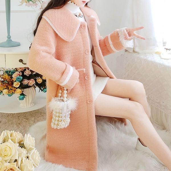 

2021 new beauty fairy hair woman fashion age reduction thin air coat korean version tide i7u5, Black;brown