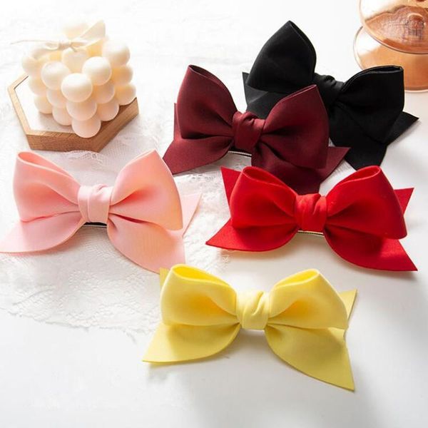 

3pcs space cotton bow hairpin is suitable for girls children's headwear girls hairbow with alligator clips solid big bowknot1, Slivery;white