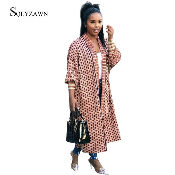 

fashion women pink geometric leopard print autumn casual long sleeve cardigan open stitch outwear long coat for women clothing, Tan;black