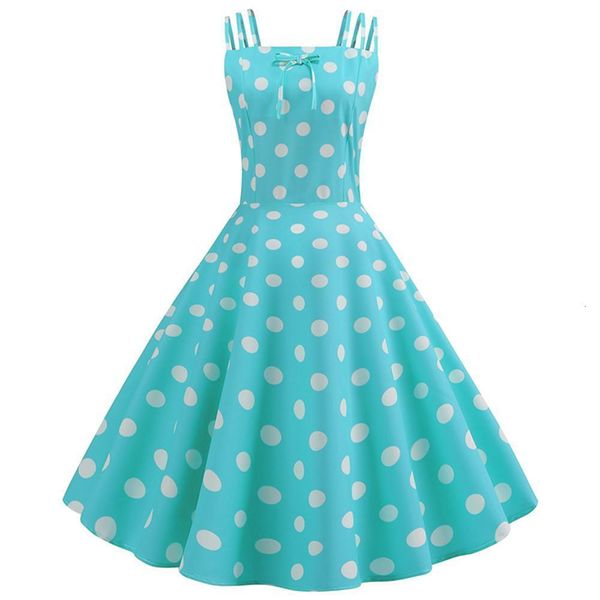 

2021 summer women hepburn green dresses retro robe vintage dresses 50s 60s rockabilly pin up polka dot swing dress vestidos, Black;gray