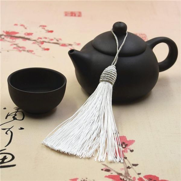 

10pcs polyester silk tassels fringe pendant diy material cord tassels trim home curtains party decor tassels ribbon accessories h bbyztj