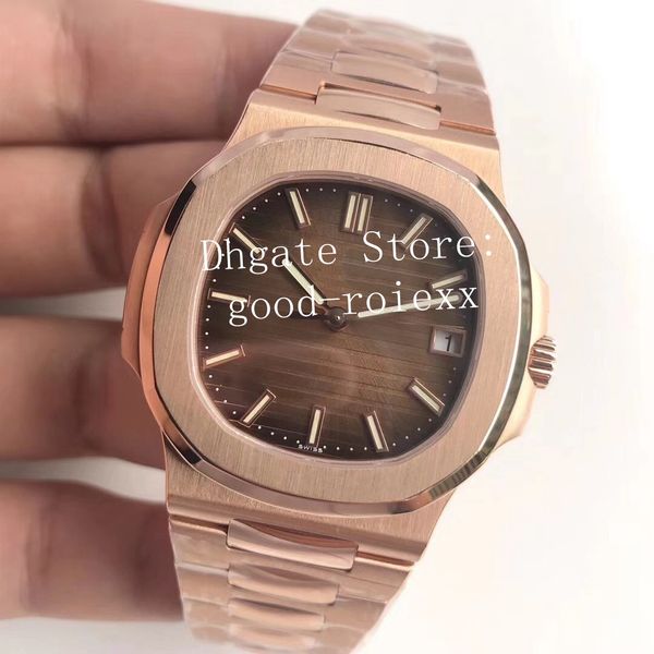 

watches for men rose gold mens automatic cal.324 movement watch men's brown dial 5711 pf factory eta 40mm miyota 9015 auto date wristwa, Slivery;brown