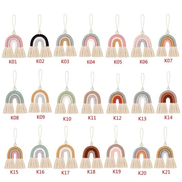 

decorative objects & figurines 1pc handmade rainbow phone strap cotton pendant mobile straps lanyard key ring accessories