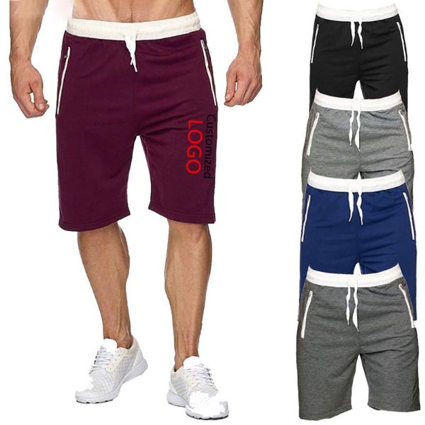 

oimg mens casual shorts fitness joggers fashion pockets sweatpants print diy custom logo text image short pant tracksuit, White;black