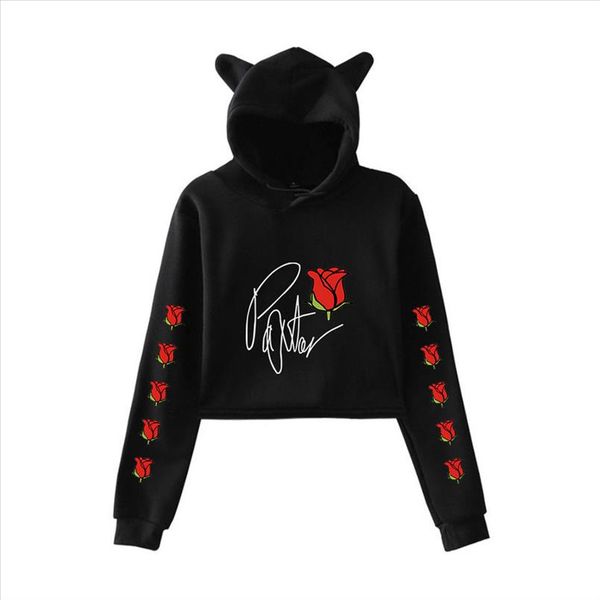 

printing payton moormeier cat hoodies women print 2020 social media stars harajuku hoodie sweatshirt girl cat tracksuit, Black