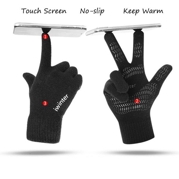 

gloves 2020 autumn scarf winter hat knitted three-piece suit men and women wool plus velvet to keep warm