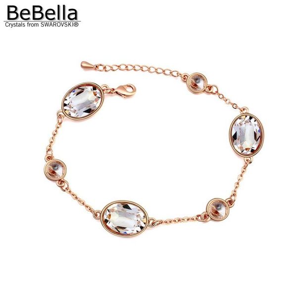 

charm bracelets bebella gold color plated trendy round crystal bracelet made with elements for christmas gift, Golden;silver