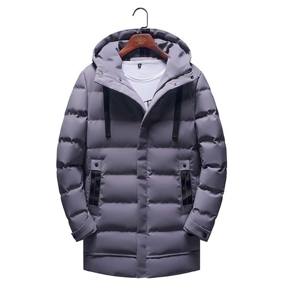 

men's large medium length thiened winter coat hooded down cotton padded jaet, Black