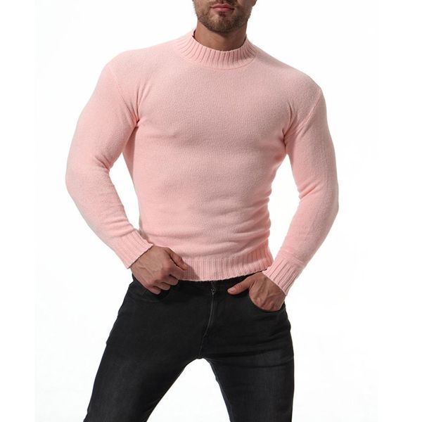 

man causal o neck pink sweater autumn winter pullover knitted solid sweaters 201203, White;black