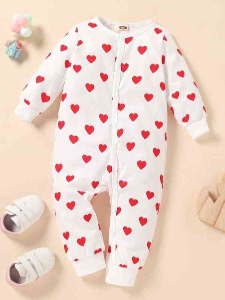 

baby heart print button front jumpsuit she, Blue
