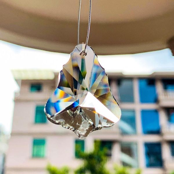 

3 5 10pcs decorative sun catcher suncatcher hanging drop crystal prisms faceted cut maple rainbow maker iridescent diy parts h bbydxb