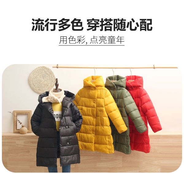 

off season children's down padded girl's middle and long style boy's clothes over knee cotton jacket coat, Blue;gray