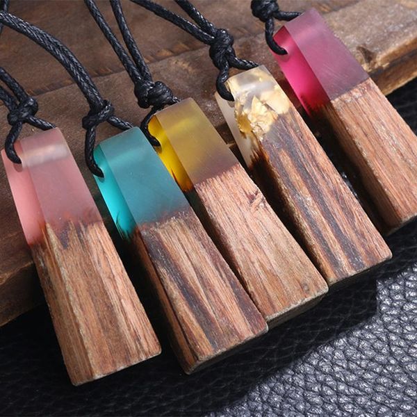 

2020 new bohemia style handmade wood long necklace women girls vintage resin necklaces pendants men wooden jewelry wholesale r5, Silver
