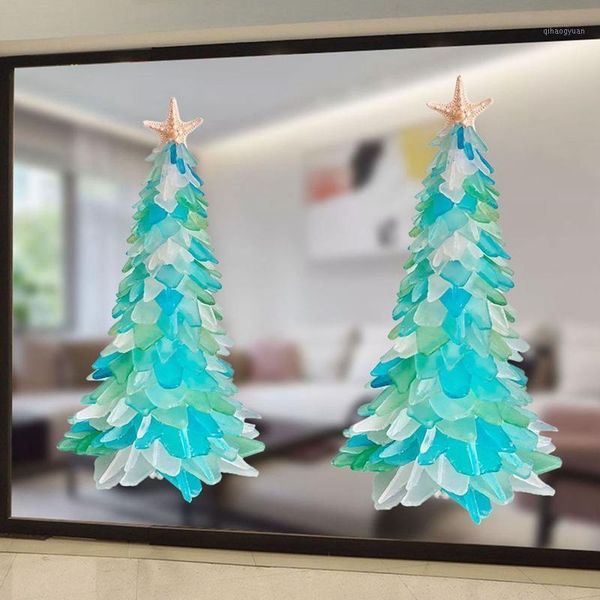 

2020 new christmas stickers emerald christmas tree ornaments self-adhesive wall stickers pvc glass decoration 20x30cm1