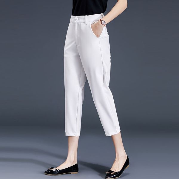 

new women's trousers in 2020 summer fashionable versatile, loose and slim capris casual pants bottom, Black;gray