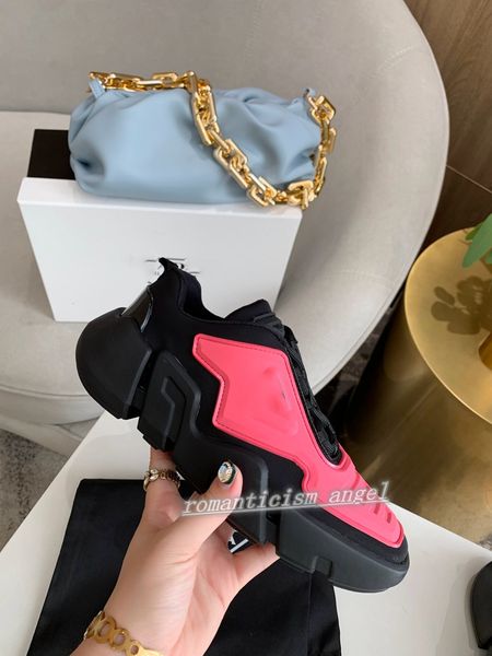 

menand women low-casual shoes lates cloudbust thunder series triangle pattern nylon design sneakers shoes with shoe box, Black;red