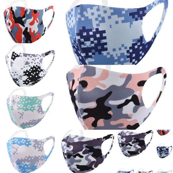 

ujfbycamouflage face anti-dust wind mouth outdoor riding mask washable breathable masks earloop sanitary 7