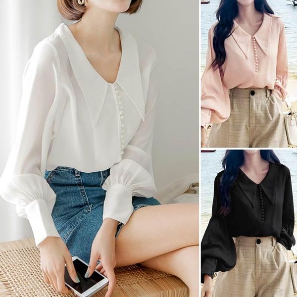 

women's blouses & shirts s-5xl women lantern sleeve zanzea 2021 fashion ladies casual solid work white spring blusas female elegant 1