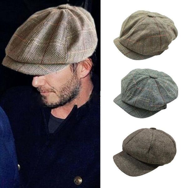 

sboy hats men fashion casual chic boy hat herringbone cap cabbie peaky blinders, Blue;gray