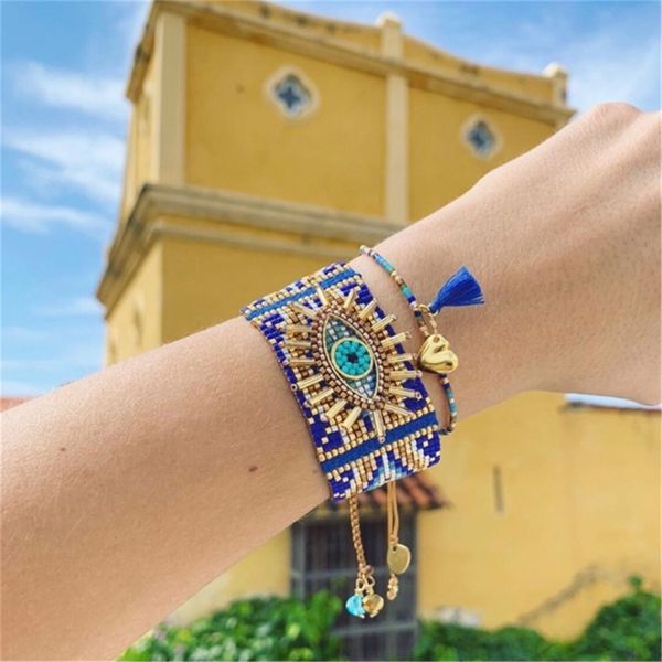 

go2boho miyuki bracelet for women turkish lucky evil eye bracelets pulseras mujer femme jewelry woman handmade loom beads y200730, Black