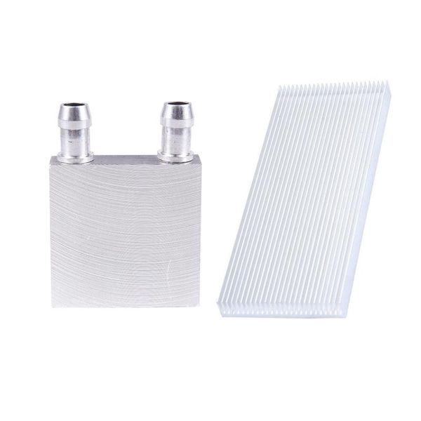 

2 pcs aluminum water liquid cooler block heatsink 40x40x12mm & 100x41x8mm