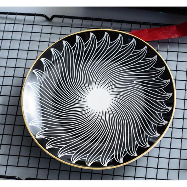 

new creative geometric pattern nordic pasta round plate fruit plate cake plate dinner dish wes wmtbpk toys2010