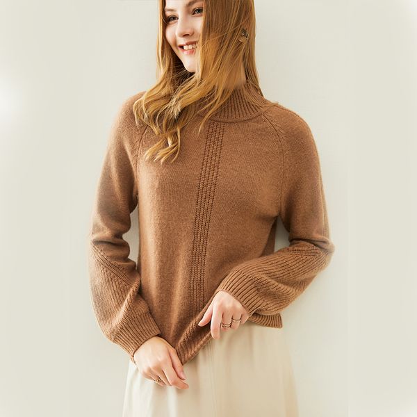 

warm trade 2020 wholesale winter pullovers woman 100% pure sweater neck long wool mesh freight clothes, White;black