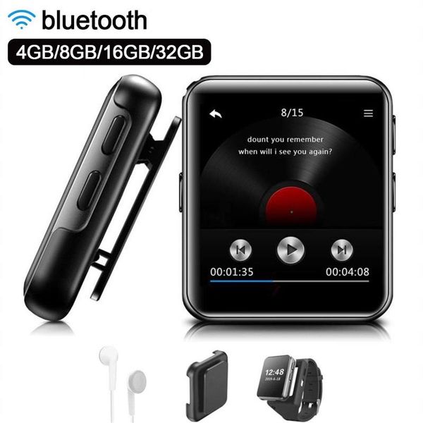 

& mp4 players mini clip mp3 player bluetooth with 1.54 inch touch screen portable music hifi metal audio fm for running