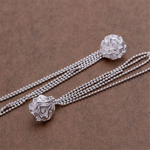 

beautiful roses beads chain silver color stud earrings classic burst models silver jewelry wedding e048 h sqcpuf, Golden