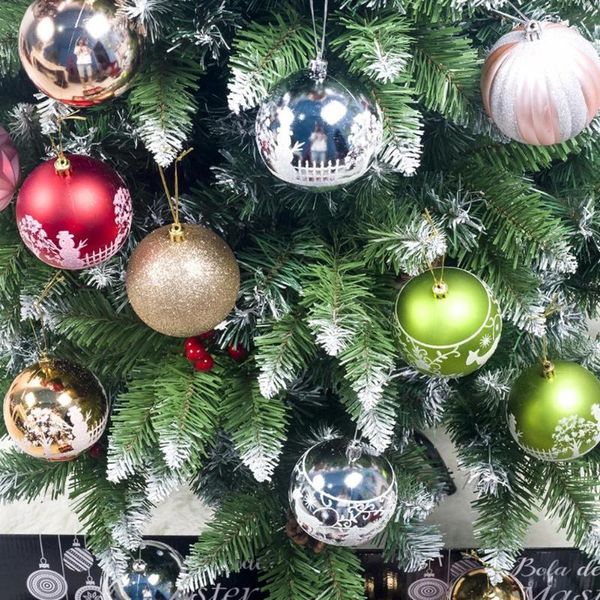 

12pcs christmas tree decoration ball pendants baubles printed new year home1