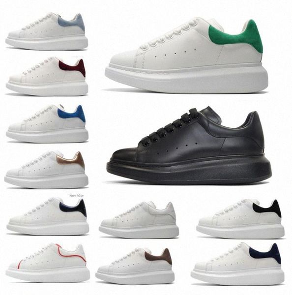 

2021 men platform genuine leather women blue velet back white trainers comfort pretty girl casual shoes u1f2#, Black