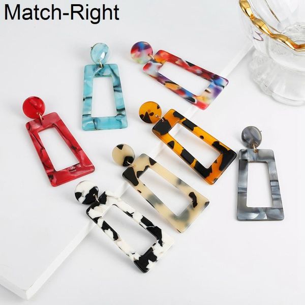 

dangle & chandelier match-right women statement big geometric acrylic earrings for long drop pendant female jewelry lx065, Silver