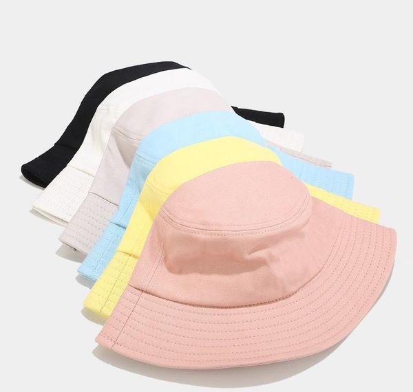

summer foldable bucket hat women outdoor sunscreen cotton fishing hunting cap men bob chapeau wmtrfq otsweet, Blue;gray