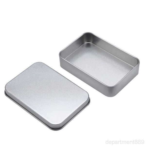 

plain silver tin box 88mm*60mm*18mm rectangle tea candy business card usb storage boxes case sundry organizer dhd2966
