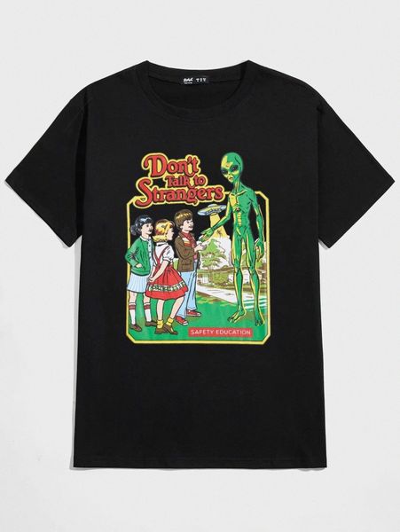 

romwe x stevenrhodes guys figure & slogan graphic tee o4ap#, White;black
