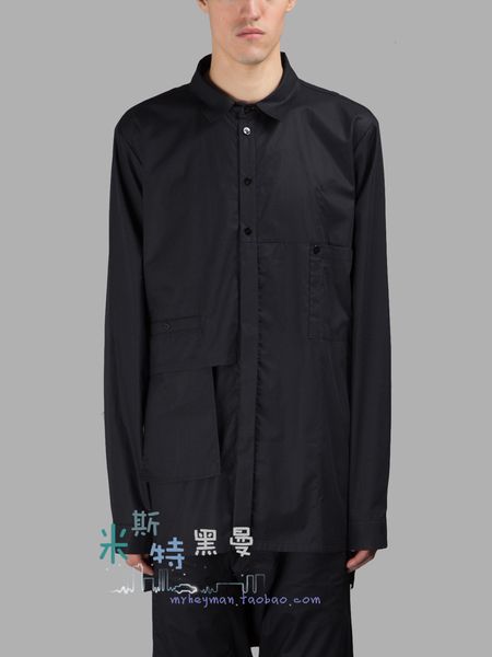 

2021 New Spring Summer Pocket Custom Seam Walking Shirt Show with Three-dimensional Design Shirt. S-6xl!! MCY2, Black