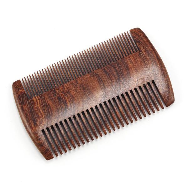 

hair brushes bluezoo black gold sandalwood double side beard comb portable care products anti static electric wood, Silver
