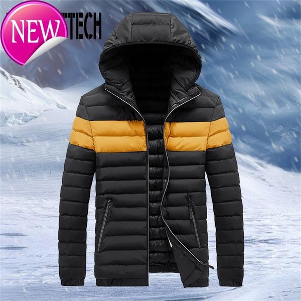 

2020 new winter men's jacket casual warm thick waterproof parkas coat men autumn fashion outwear windproof hat parkas jacket men, Black