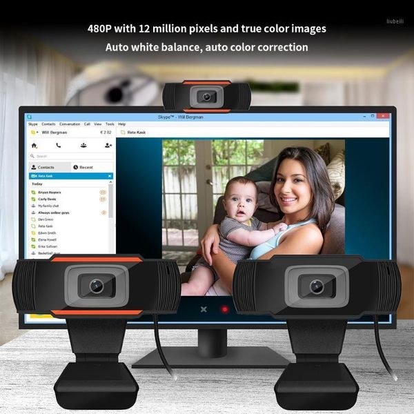 

hxsj a870 usb webcam 480p fixed focus web camera with built-in sound absorbing microphone for pc deskcomputer lapblack1