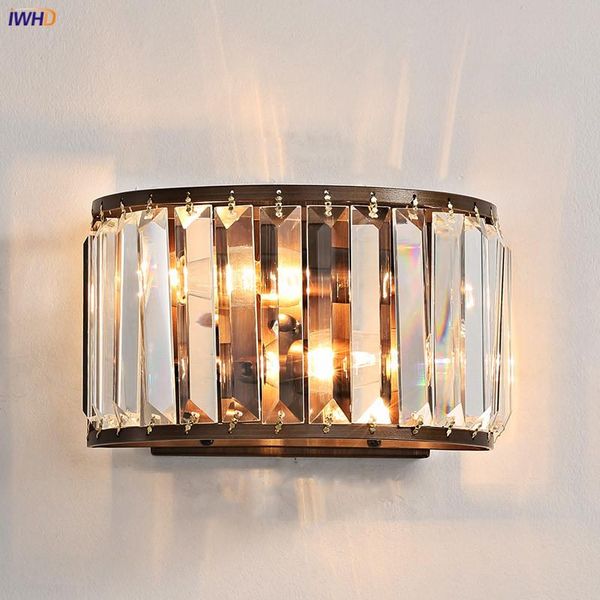 

wall lamp iwhd american country crystal light fixtures bedroom beside stair vintage sconce lights led aplique luz pared