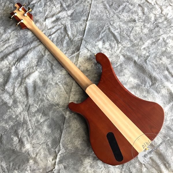 

custom 4 strings electric guitar bass neck through body mahogany body all carved with gold hardware