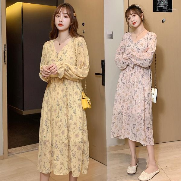 

maternity dresses 2021 arrive spring dress woman cute chiffon large size pregnant clothing md-018891, White