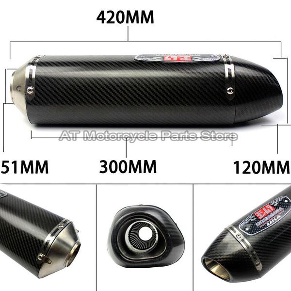 

universal motorcycle yoshimura exhaust pipe escape modified moto carbon fiber muffler db killer for cbf600 ninja 400 f650gs r11