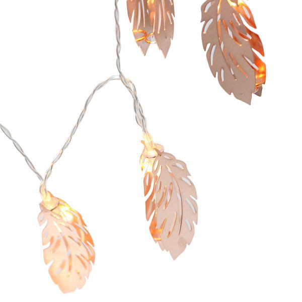 

1.5m 10 led string light warm white lights metal feather leaf shaped lamp decorative lantern for bedroom party 9tf e1