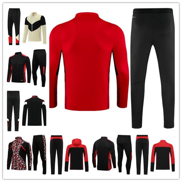 

21 22 ibrahimovic piatek paqueta soccer tracksuit jacket set 2021 theo kaka calhanoglu jogging football training suit, Black