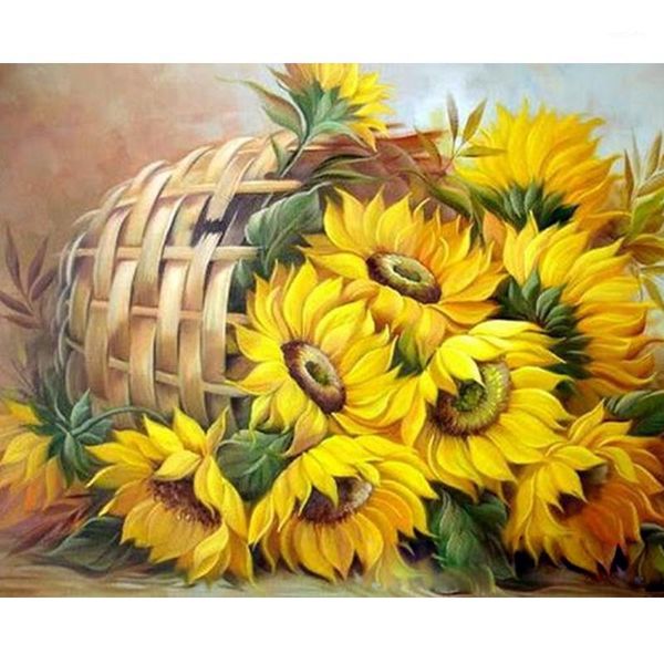 

paintings ruopoty frame flowers diy painting by numbers kit sunflowers modern home wall art picture for decors artwork1