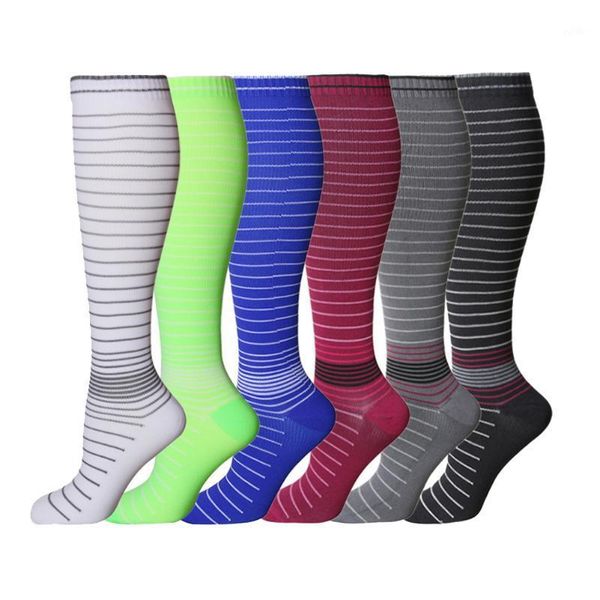

sports socks brothock resistance to varicose veins compression professional stockings running striped elastic marathon socks1, Black