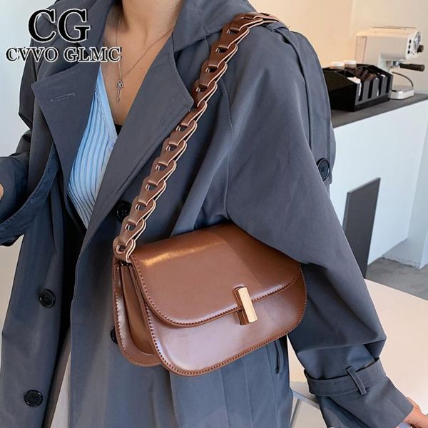 

cvvo glmc small pu leather saddle crossbody bags for women 2021 simple shoulder bag luxury trending brand handbags and purses