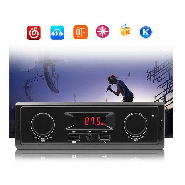 

radio k501 digital fm stereo car card 12v monochrome screen mp3 player 12pin pc interface